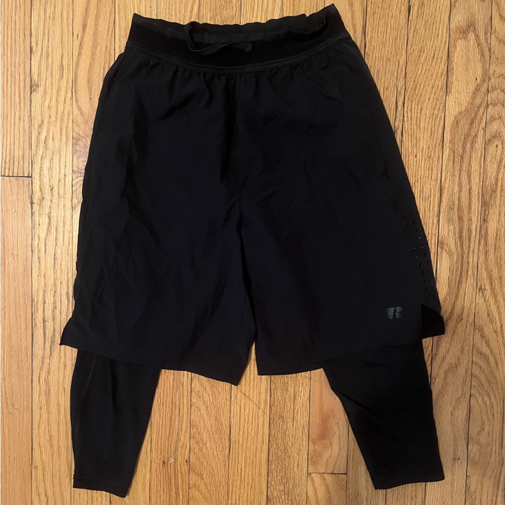 Russ Black Layered Running Shorts